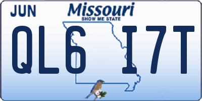 MO license plate QL6I7T