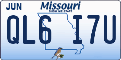 MO license plate QL6I7U