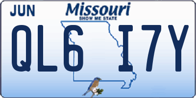 MO license plate QL6I7Y