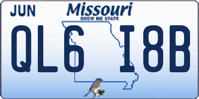 MO license plate QL6I8B