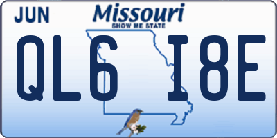 MO license plate QL6I8E