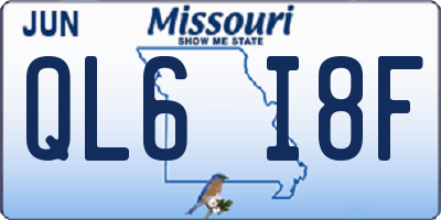MO license plate QL6I8F