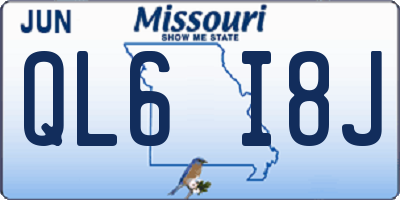 MO license plate QL6I8J