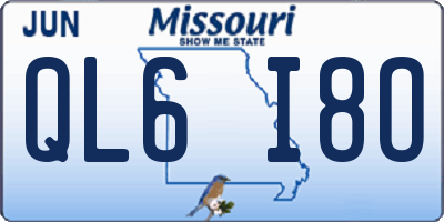 MO license plate QL6I8O