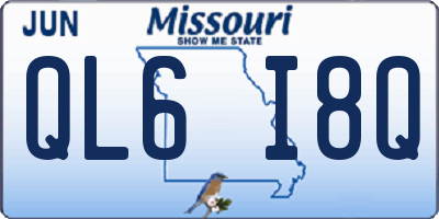 MO license plate QL6I8Q