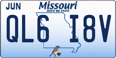 MO license plate QL6I8V