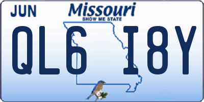 MO license plate QL6I8Y