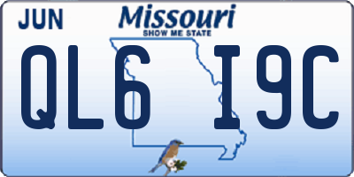 MO license plate QL6I9C