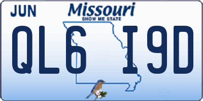 MO license plate QL6I9D