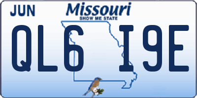 MO license plate QL6I9E