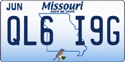 MO license plate QL6I9G