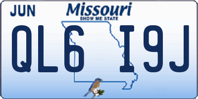 MO license plate QL6I9J