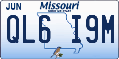 MO license plate QL6I9M