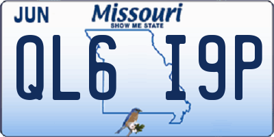 MO license plate QL6I9P