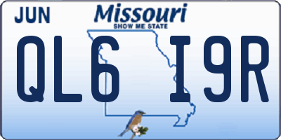 MO license plate QL6I9R