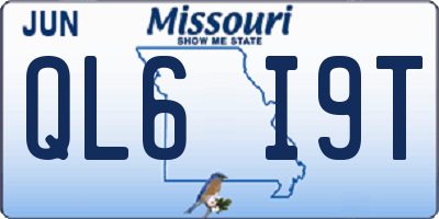 MO license plate QL6I9T