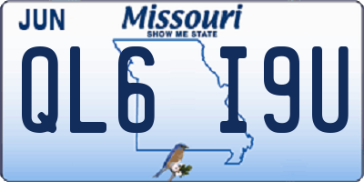MO license plate QL6I9U