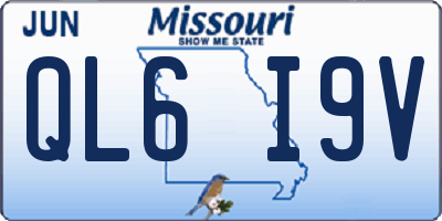 MO license plate QL6I9V
