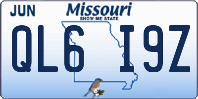 MO license plate QL6I9Z