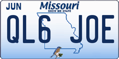 MO license plate QL6J0E