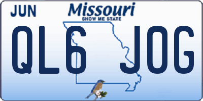 MO license plate QL6J0G