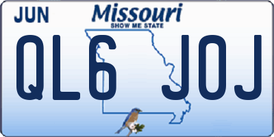 MO license plate QL6J0J