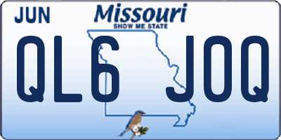 MO license plate QL6J0Q
