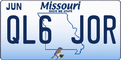 MO license plate QL6J0R