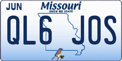 MO license plate QL6J0S
