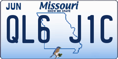 MO license plate QL6J1C