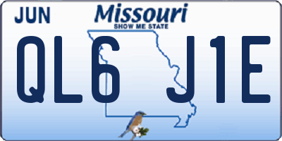 MO license plate QL6J1E