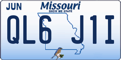 MO license plate QL6J1I