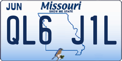 MO license plate QL6J1L