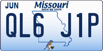 MO license plate QL6J1P
