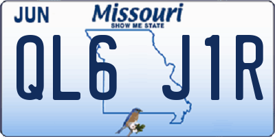 MO license plate QL6J1R