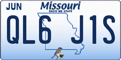 MO license plate QL6J1S