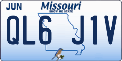 MO license plate QL6J1V