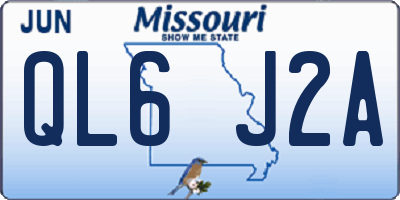 MO license plate QL6J2A