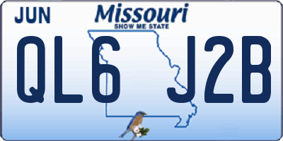 MO license plate QL6J2B
