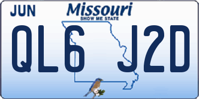 MO license plate QL6J2D