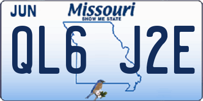 MO license plate QL6J2E