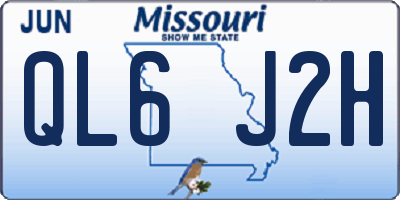 MO license plate QL6J2H