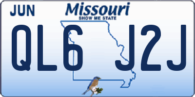 MO license plate QL6J2J