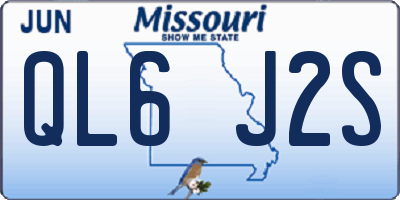 MO license plate QL6J2S