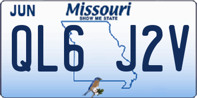 MO license plate QL6J2V