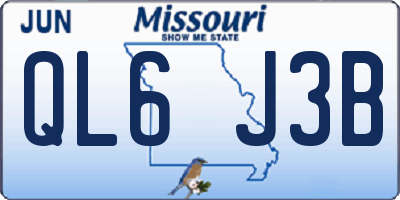 MO license plate QL6J3B