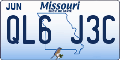 MO license plate QL6J3C