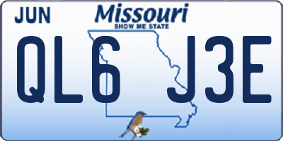 MO license plate QL6J3E