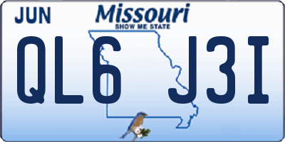 MO license plate QL6J3I