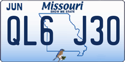 MO license plate QL6J3O